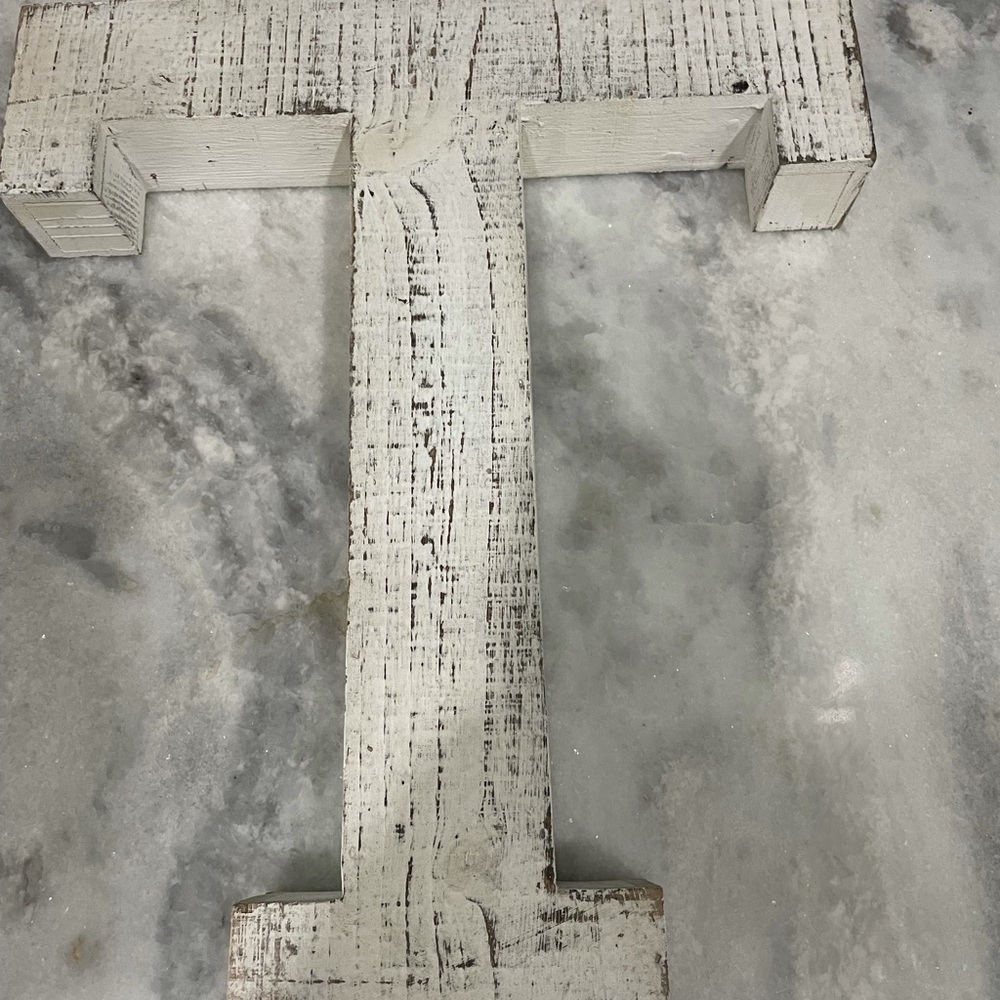 Solid wood Letter “T” white scraped paint from Hobby Lobby.  Also “J” for sale.